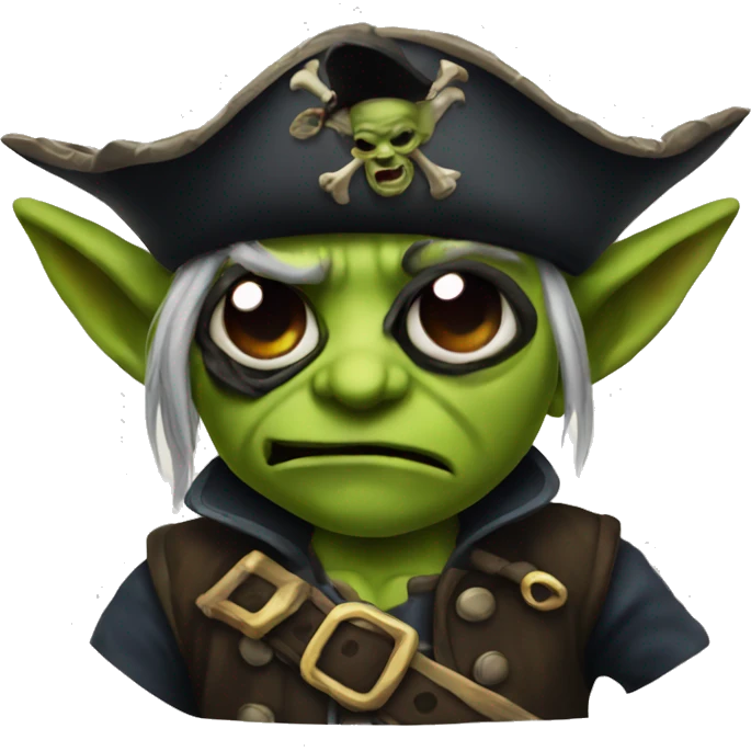 A goblin wearing a pirate eye patch emoji