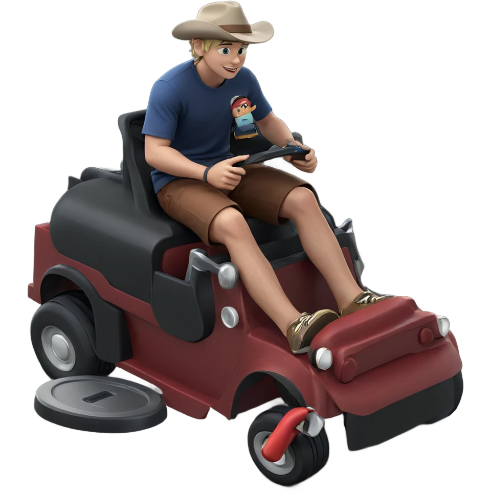 boy in hat by vehicle emoji