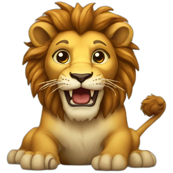 Lion sur un serpent emoji