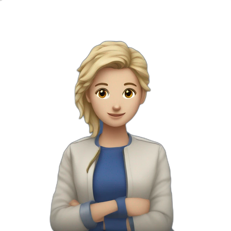 joven nórdica con la tardis detrás emoji