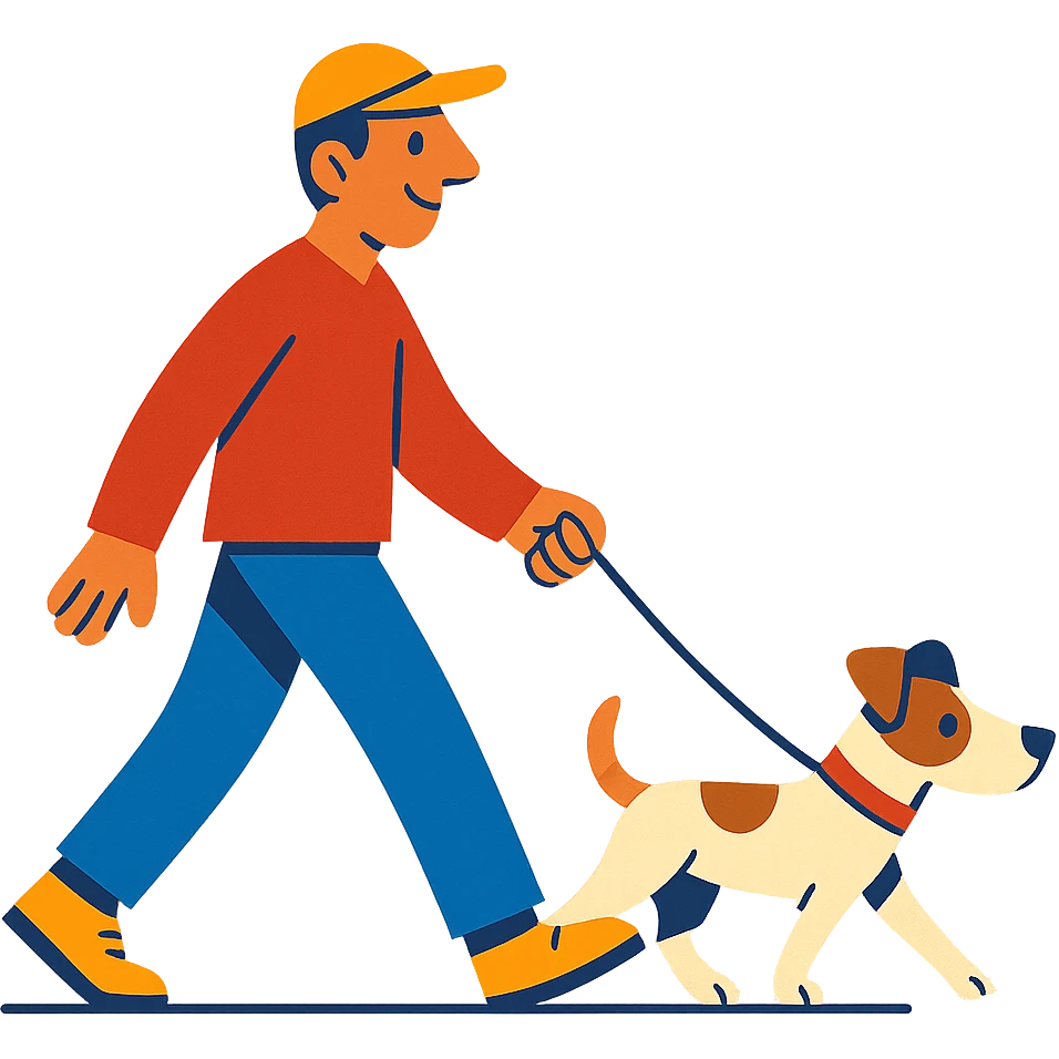 a man walking a Jack Russell Terrier emoji