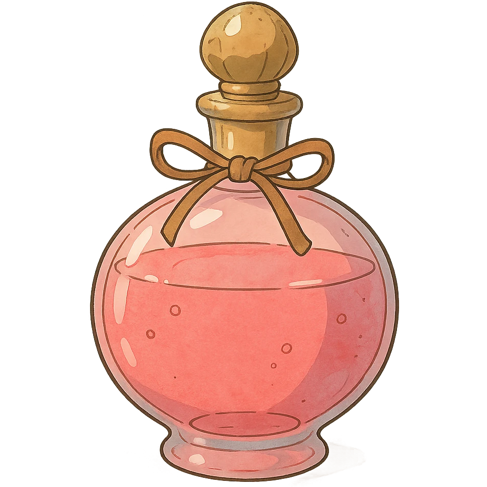 pink perfume bottle in ghibli style emoji