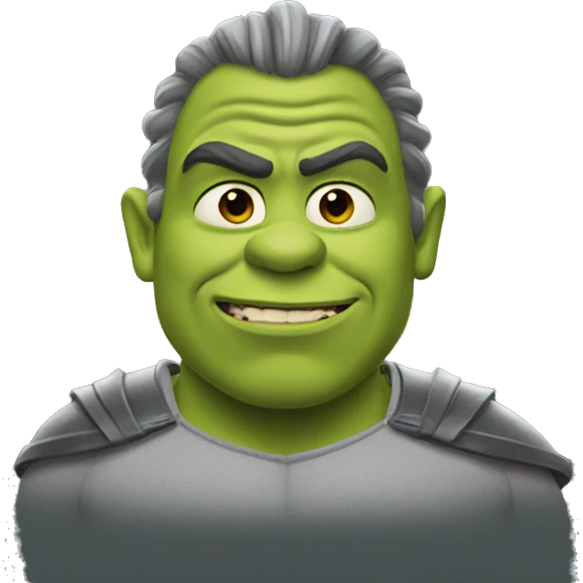 Shrek wearing a Batman mask emoji