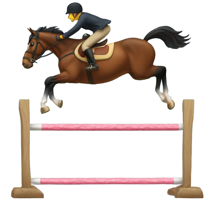 The horse jumps over an obstacle emoji