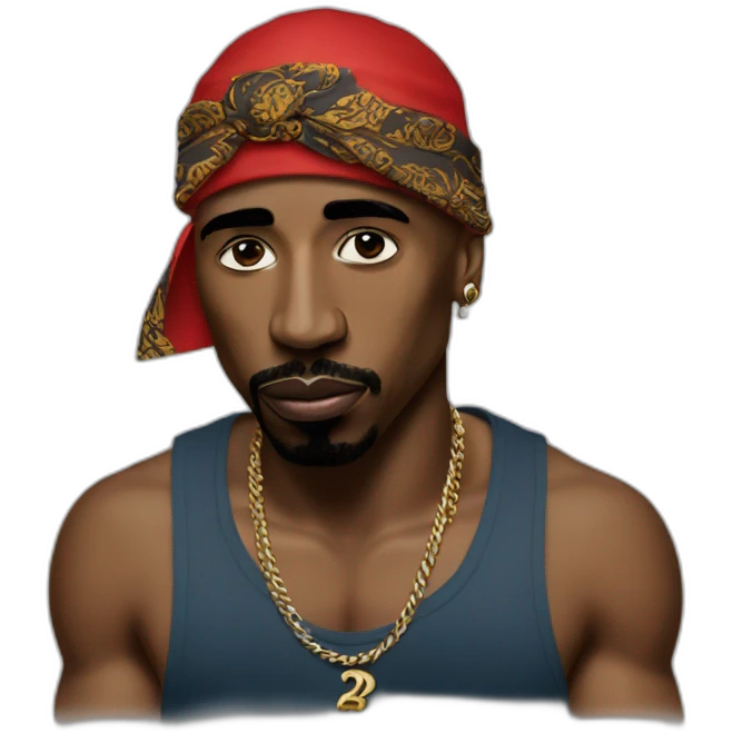 2pac shakur with bandana emoji