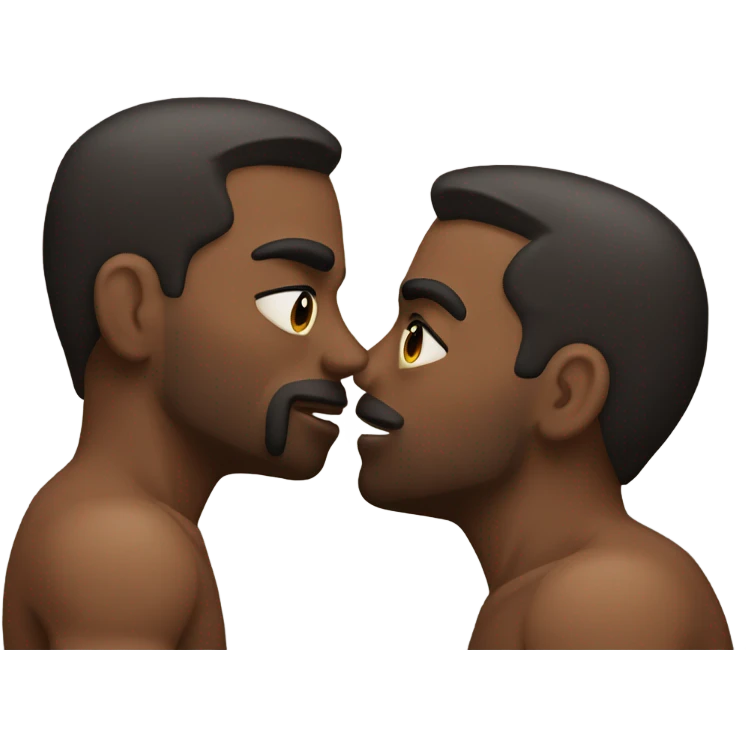 Two buff guys kissing emoji