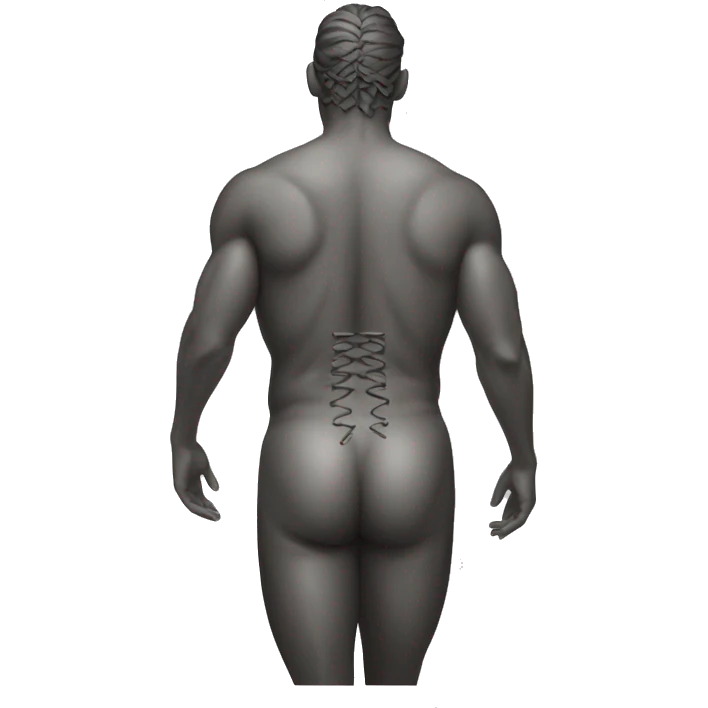 man with very developed lace glutes from back emoji