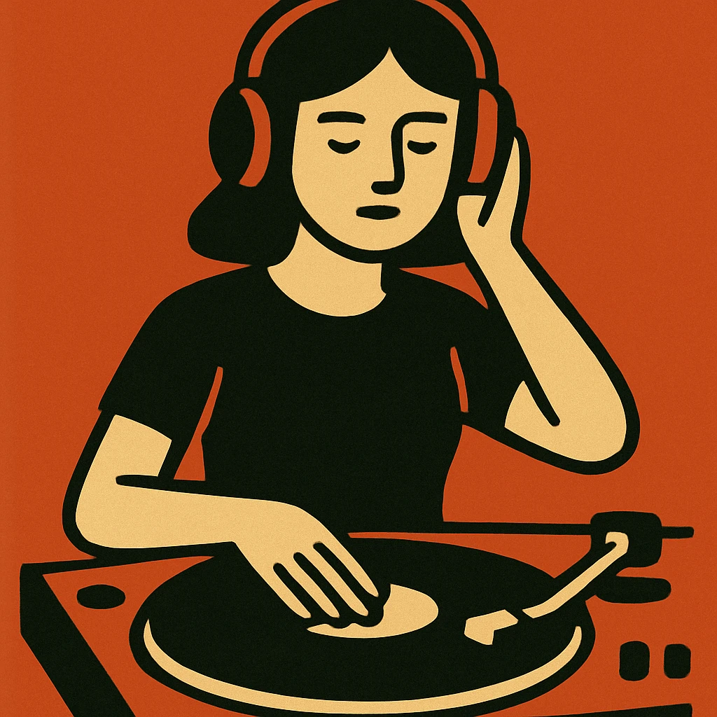 girl playing DJ set emoji