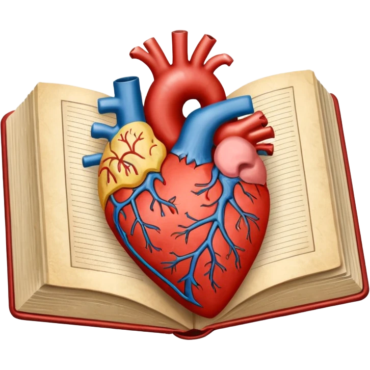 anatomy book with a flourish heart emoji