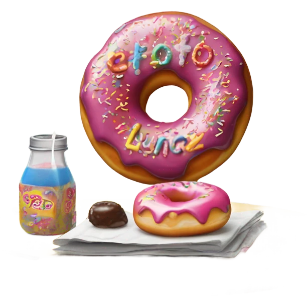 Doughnut with an out to lunch sign emoji