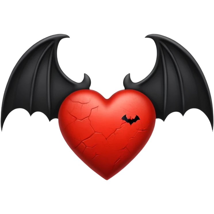 heart with black bat wings emoji