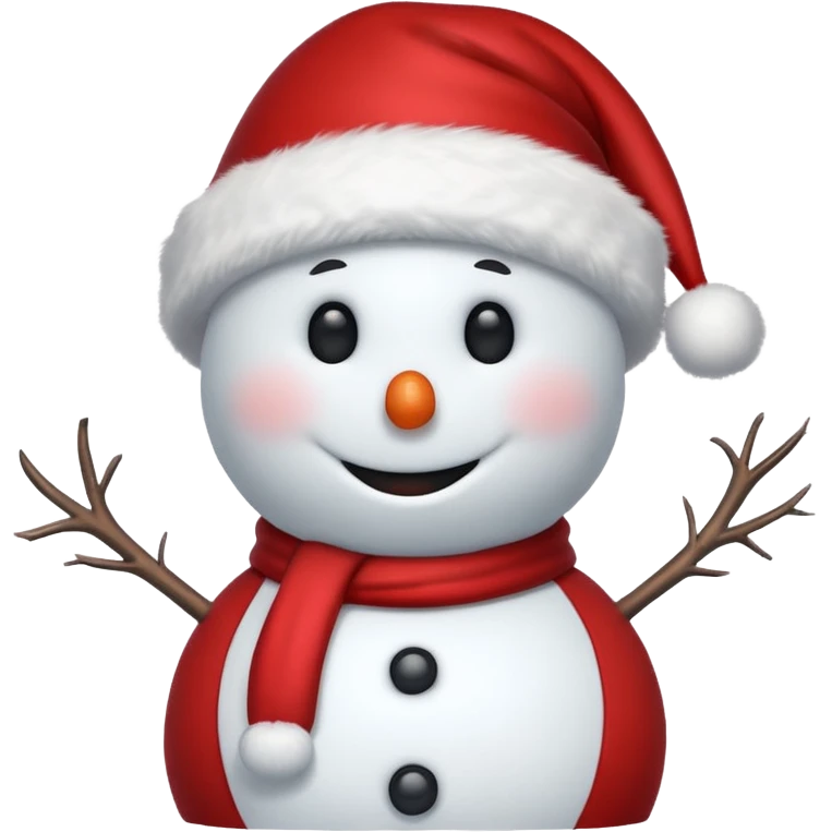 snowman wearing red hat of santa claus emoji