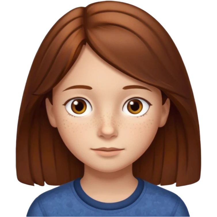 Daria whit brown hair and brown eyes a 7 year old kid emoji