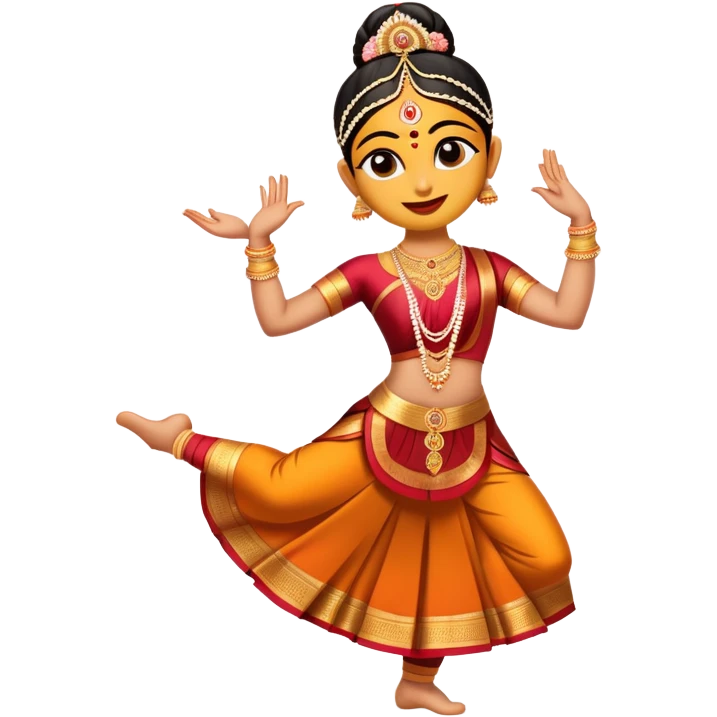 cinematic-realistic-bharatanatyam-dance-emoji,-depicted-as-an-elegant-classical-indian-dance-performance-with-graceful-poses,-intricate-costumes,-and-expressive-hand-gestures,-rendered-with-rich-textures-and-warm-dramatic-lighting emoji