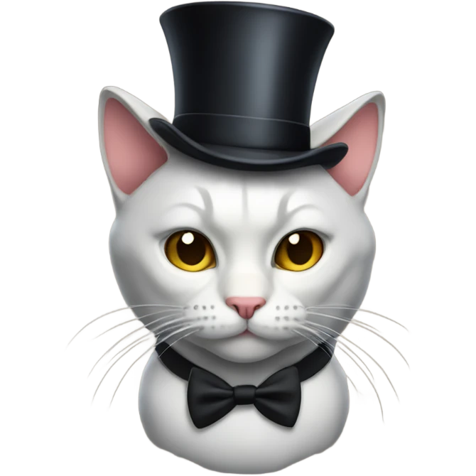 Cat with top hat and big muscles emoji