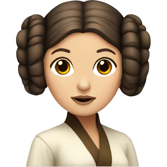 Princess Leia face with hair emoji
