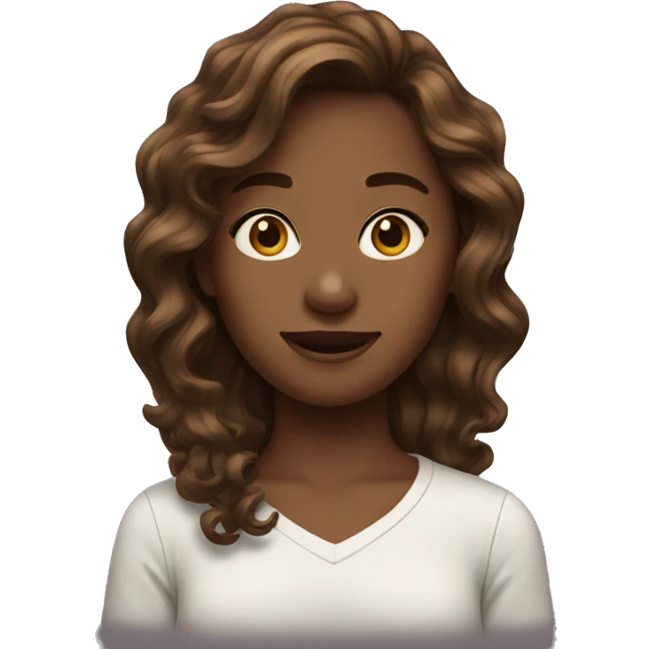 Brown wavy haired girl emoji