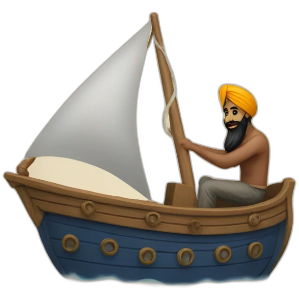 A sikh guy sailing a ship emoji