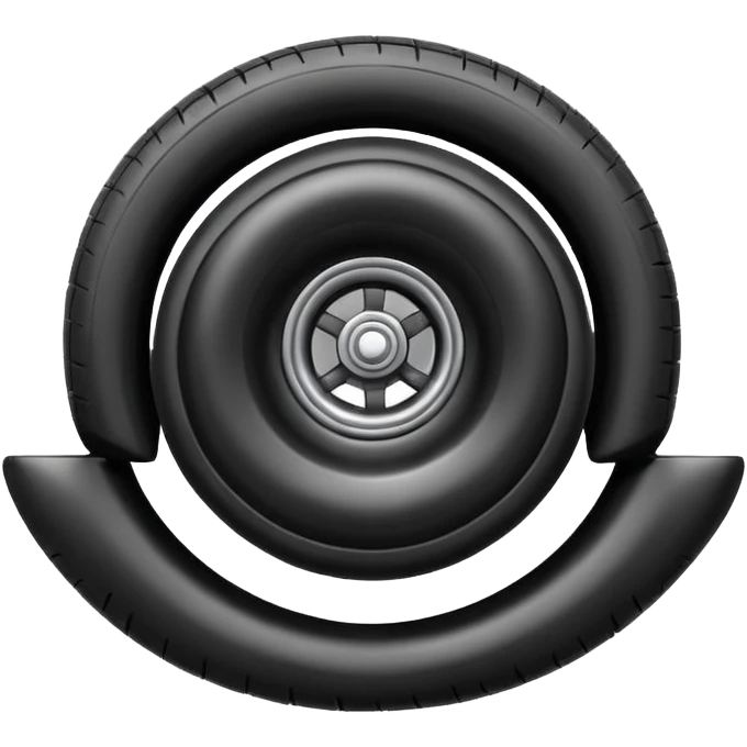 he aircraft's landing gear is one inflated, plump wheel with a strut, black in color, cartoon-style emoji