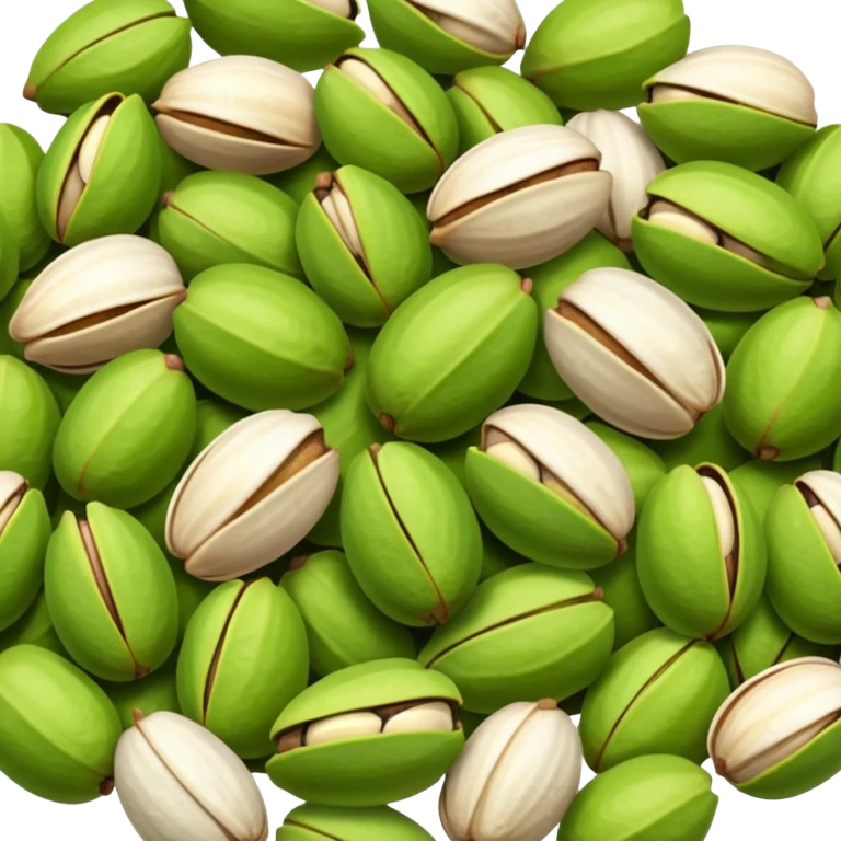 Heap of raw pistachios with shells, natural and organic, close-up view emoji