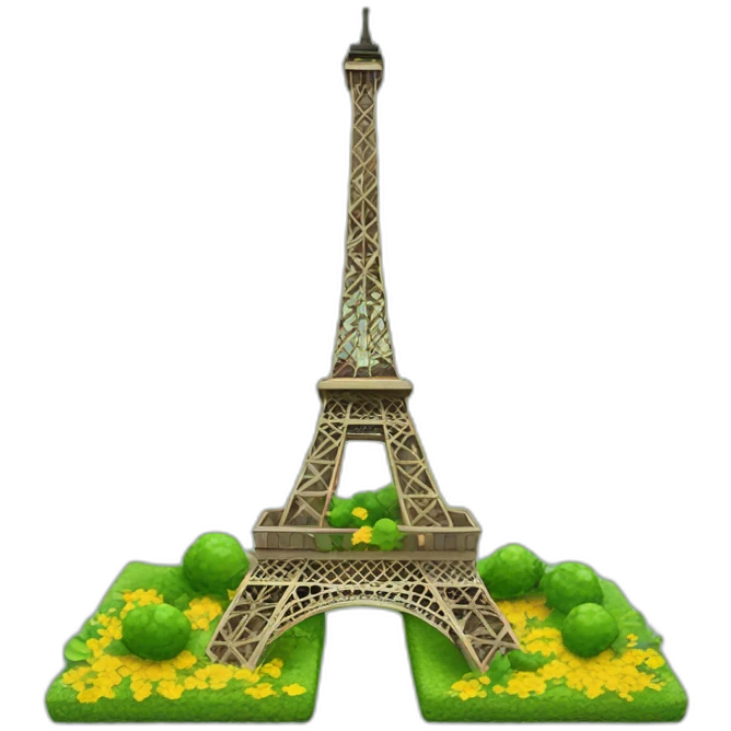 Tour Eiffel avec de l'hérbes emoji