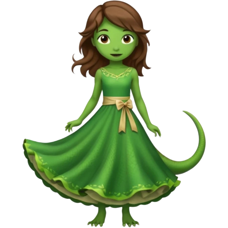 Lizard girl in dress emoji