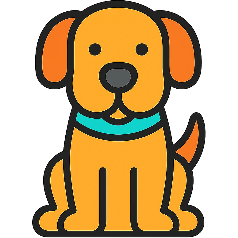 dog color outline icon style emoji