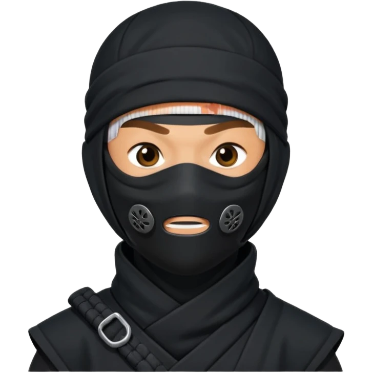  Ninja with mask covering mouth emoji