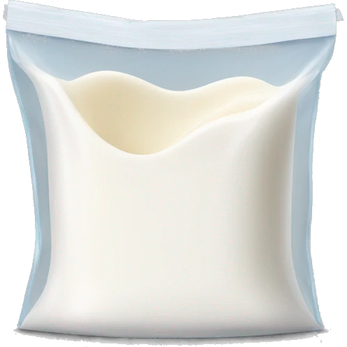 ziplock storage bag of milk emoji