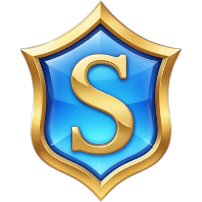 Create a custom emoji badge featuring a stylized letter “S”. Style it after the Challenger rank from League of Legends. Use gold & sapphire blue colors, radiant glow effects, and a majestic, high-prestige frame and elite aura.
 emoji