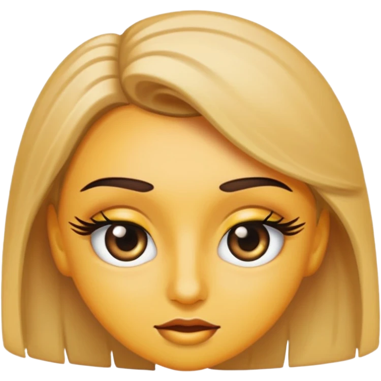 close-up of hazel eyes with long lashes and mascara, emoji style emoji
