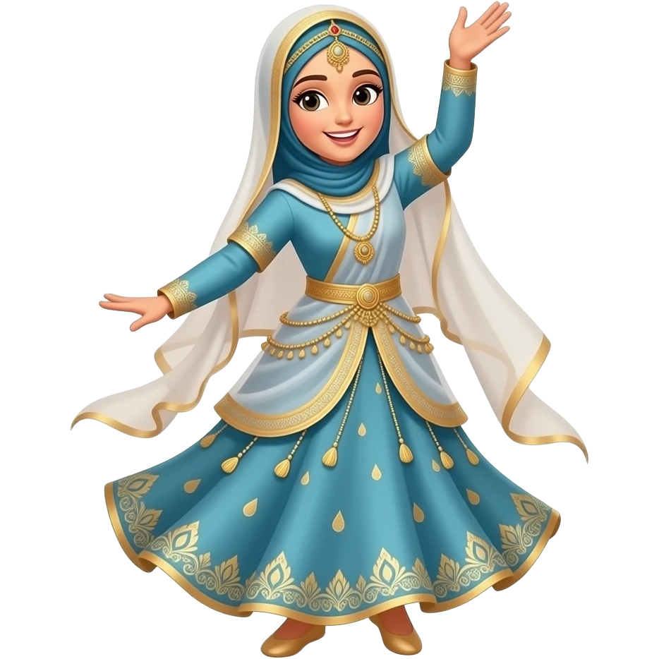 One beautiful muslim girl dancing garvha emoji
