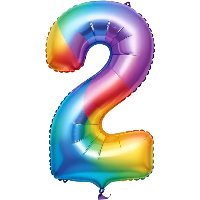 colorful number 2 balloon emoji