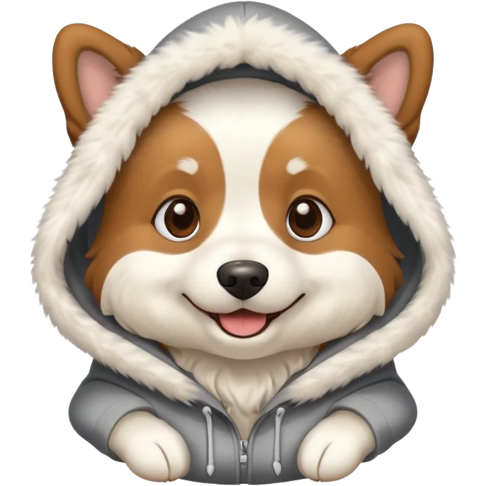 Dog wearing a hoodie  emoji