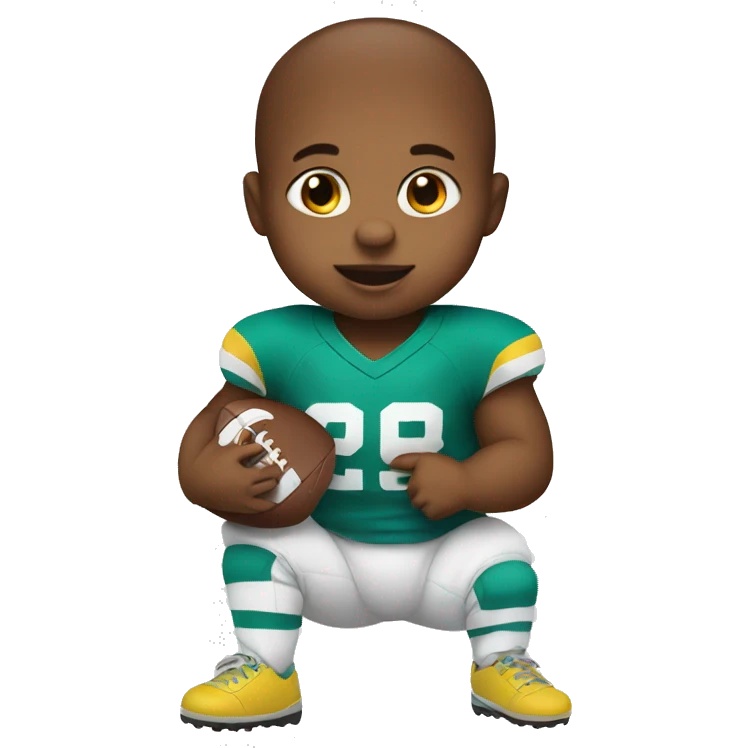 Baby with a football emoji
