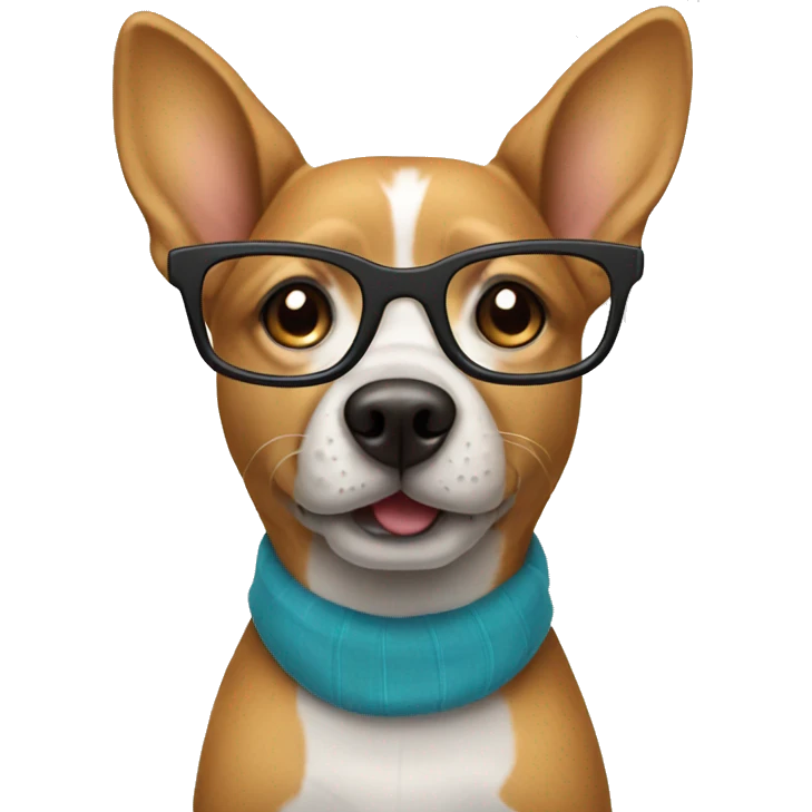 dog with glasses emoji