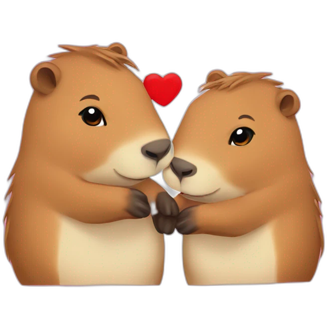 two capybaras in love emoji