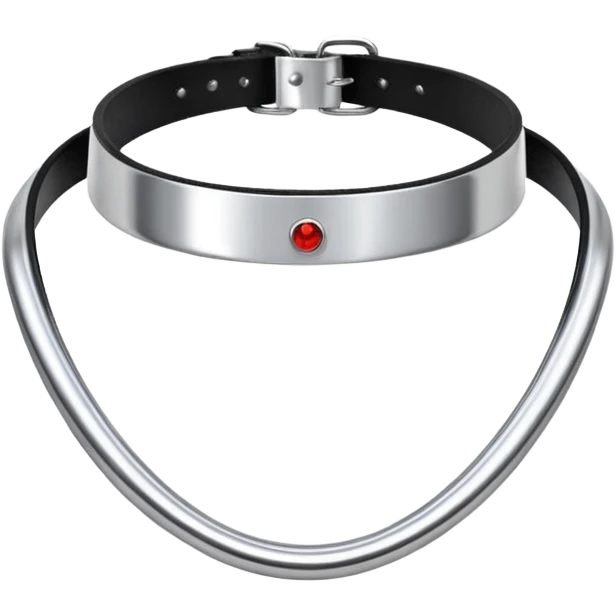 luxury fetish collar, silver chrome, smooth rounded metal, dominant erotic mood emoji
