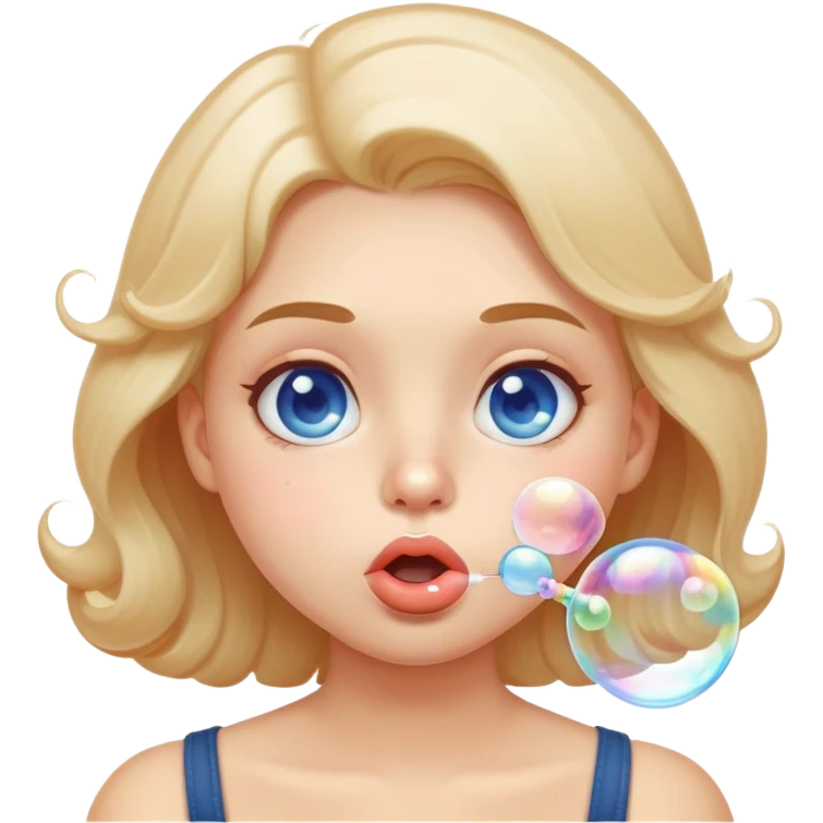 face blowing bubbles, cheeks puffed out emoji