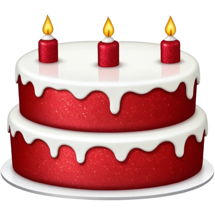 red glitter cake emoji