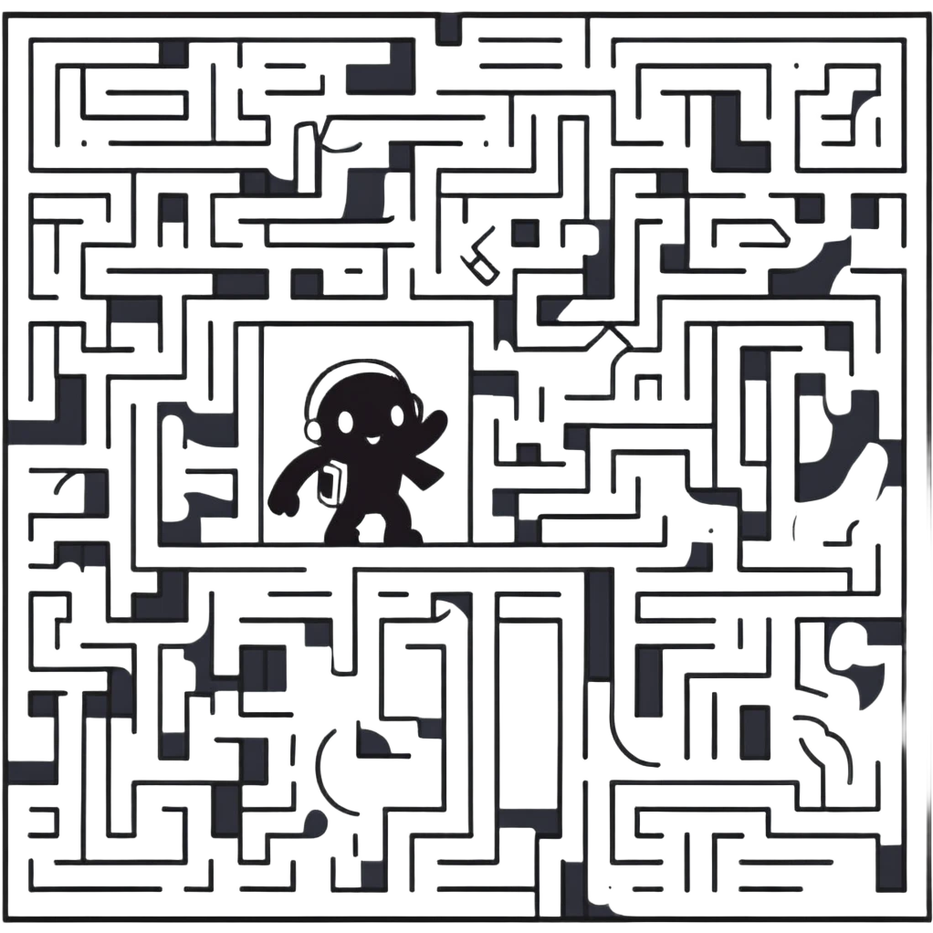 character lost in a maze emoji