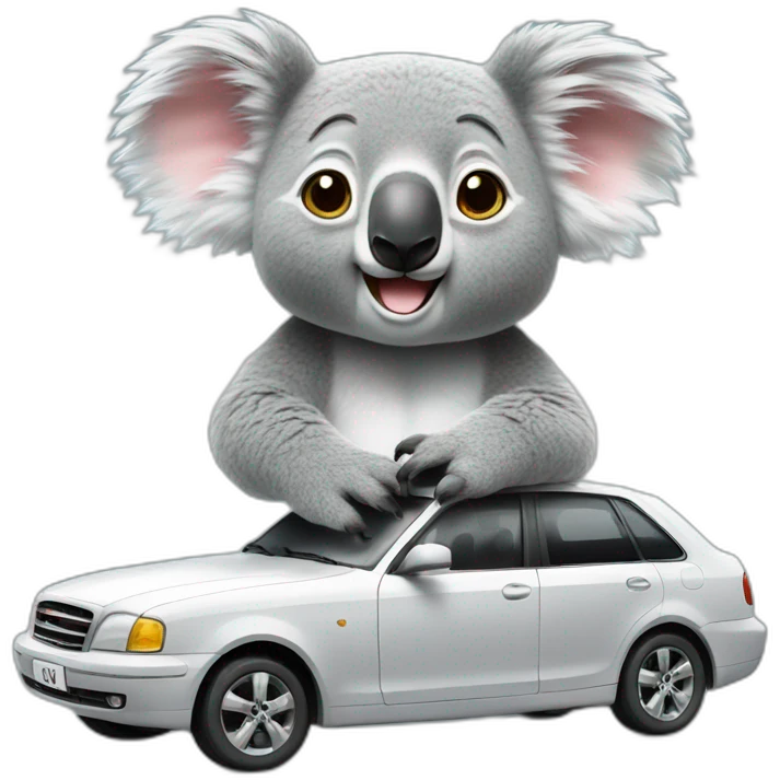 Koala on car emoji