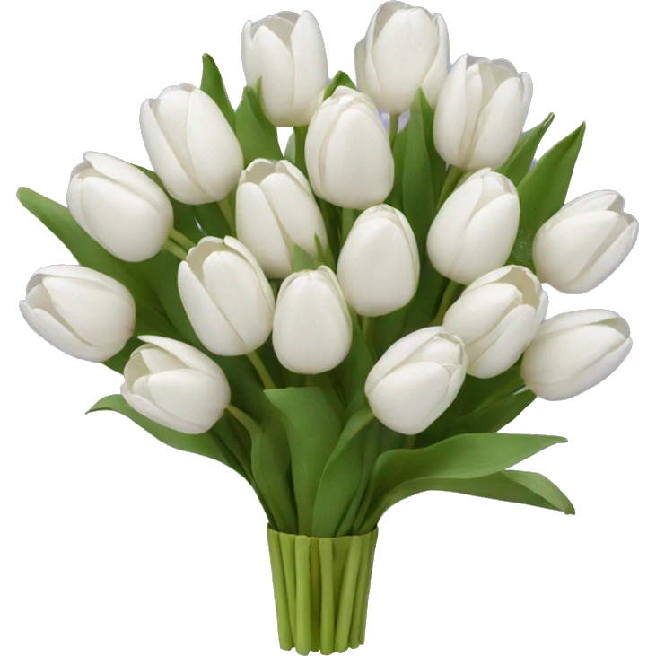 bouquet of white tulips emoji