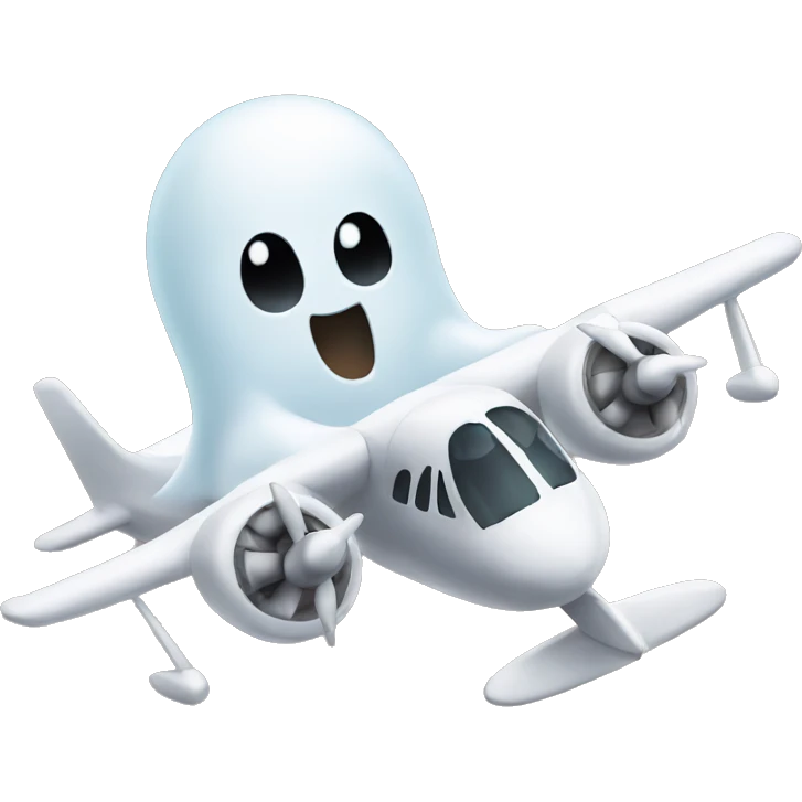 Ghost riding on a plane emoji