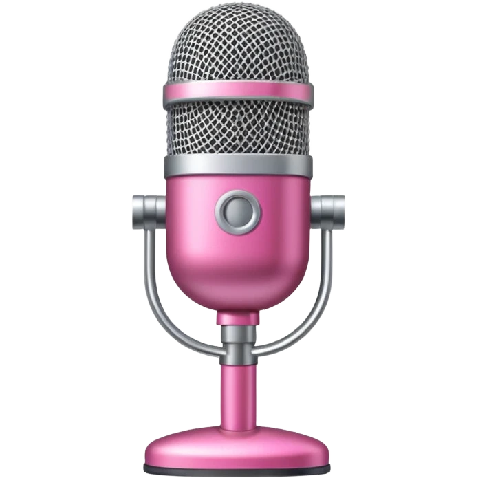 microphone with pink strip on bottom emoji
