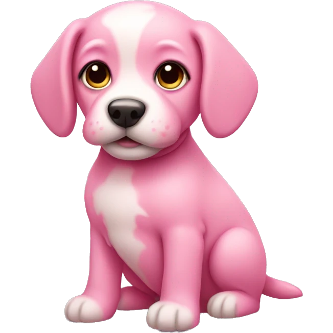 Pink puppy emoji