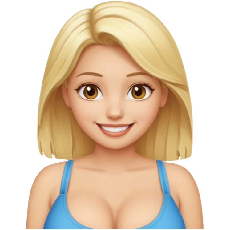 Hot blonde girl with big boobs emoji