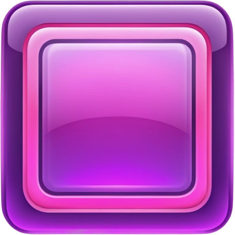 A glowing neon square in shades of purple and pink, transparent background emoji