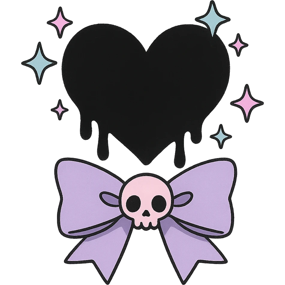 pastel goth black object remove background emoji