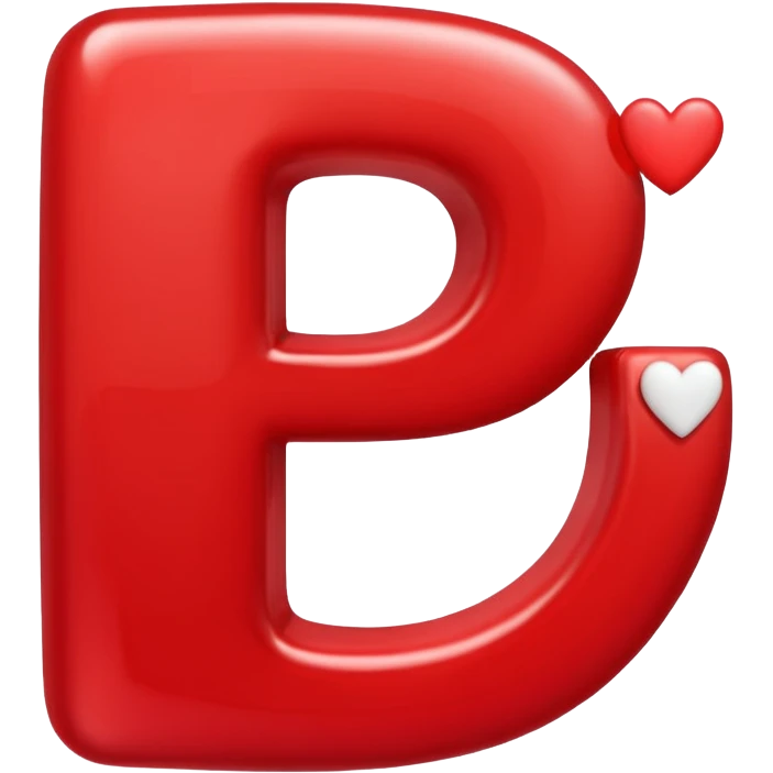 Una letra P y corazónes emoji